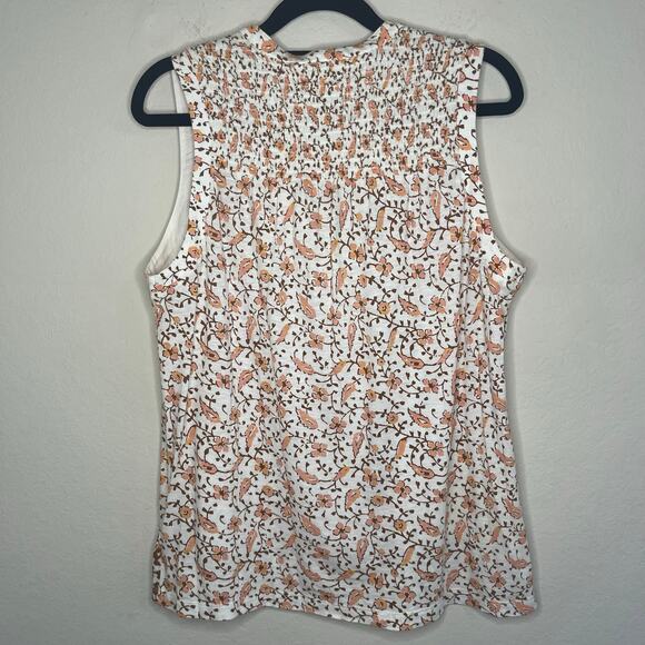 Lucky Brand Cream Floral Sleeveless Tank Top - Size S - Picture 4 of 4